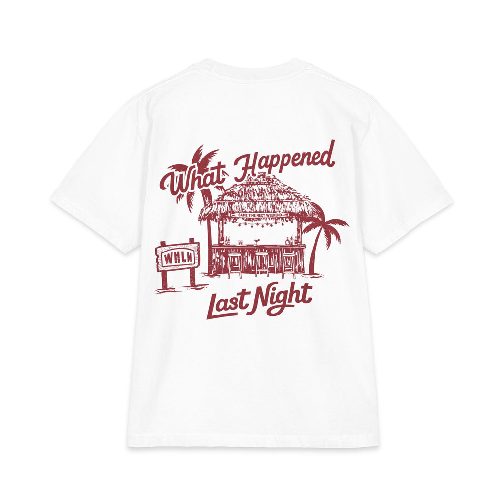 WHLN Tiki Bar Oversized Tee - White/Maroon