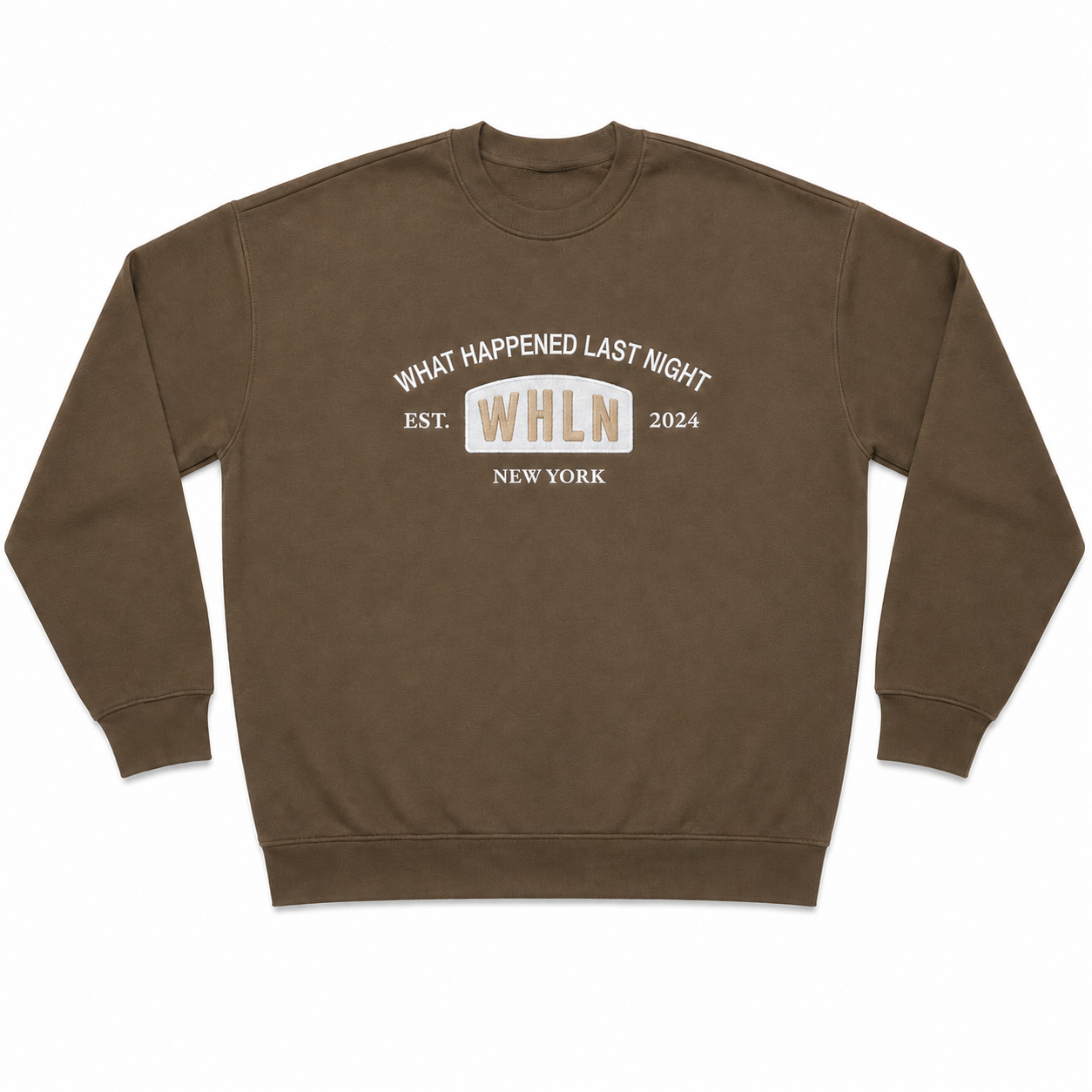 WHLN EST. 2024 Embroidered Crewneck - Brown